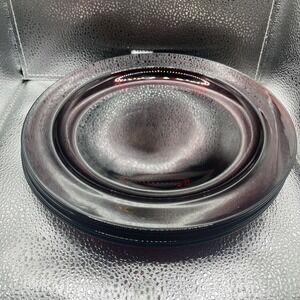 4 Piece Vintage Arcoroc France 9 Inch Plate Ruby  Red Kitchen
